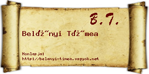 Belányi Tímea névjegykártya
