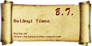 Belányi Tímea névjegykártya